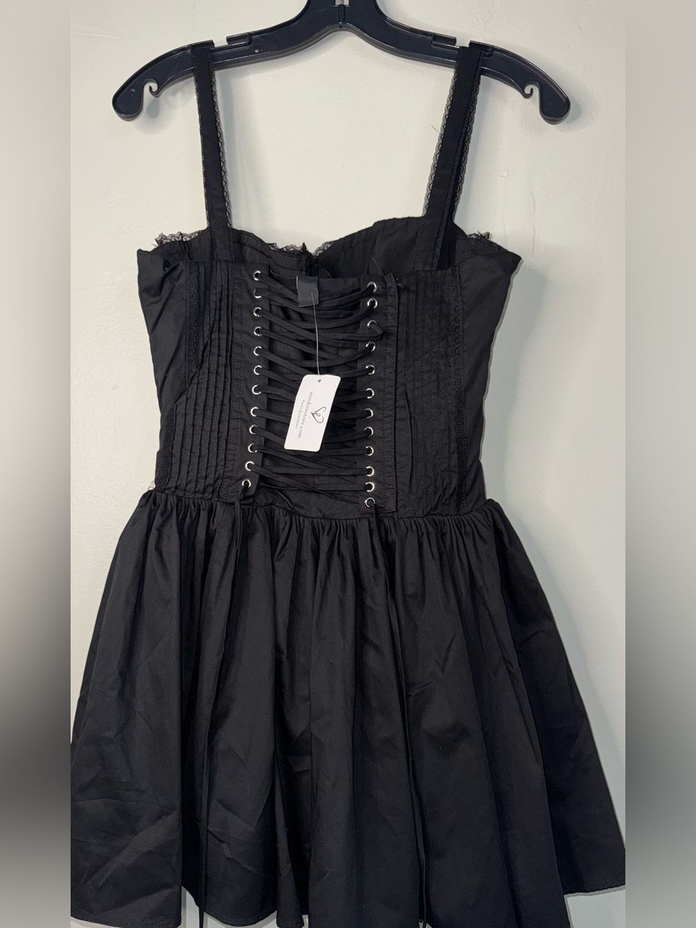 Windsor Black Corset Lace-Up Mini Dress - Picture 12 of 14